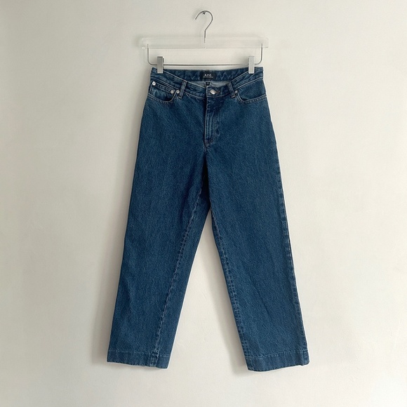 A.P.C. new sailor jean high waisted straight wide leg blue jeans soft apc 26 - Picture 1 of 8